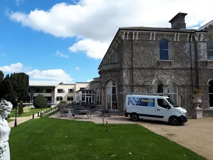 Clearview van at a stone hotel
